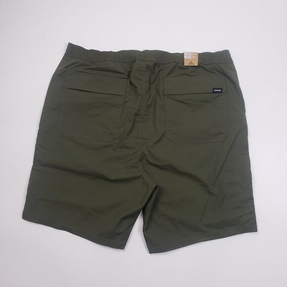 PrAna Double Peak E-Waist Shorts Men's XXL 8" Inseam Cargo Green Ripstop UPF 50+ - Picture 4 of 16